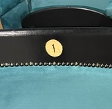 restored cinema seats with blue fabric