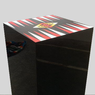 backgammon board on plinth