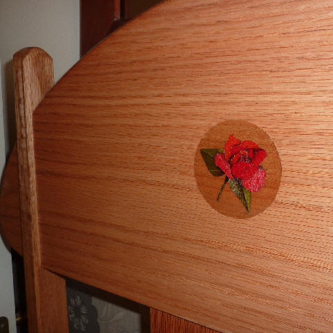 chair with marquetry inlay