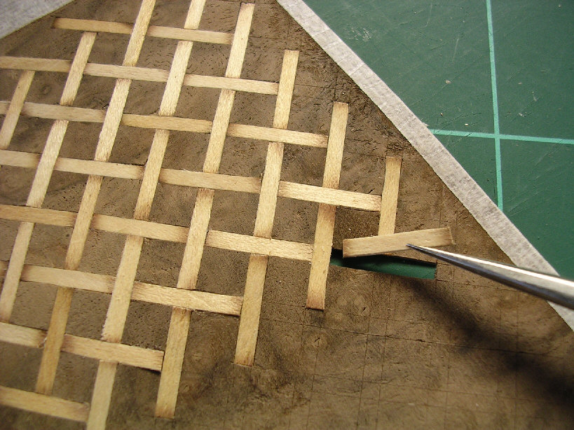 assembling a basketweave design