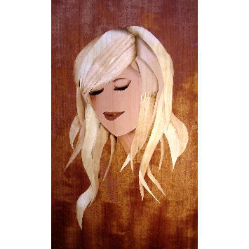 marquetry picture of a girl