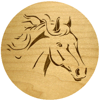 Marquetry horse's head