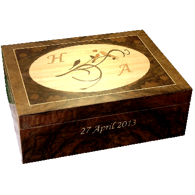 Box with marquetry decoration