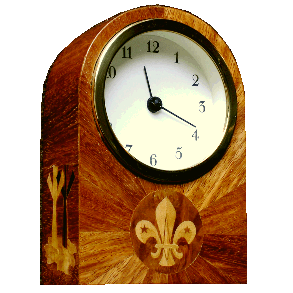 clock with Scout Association logo