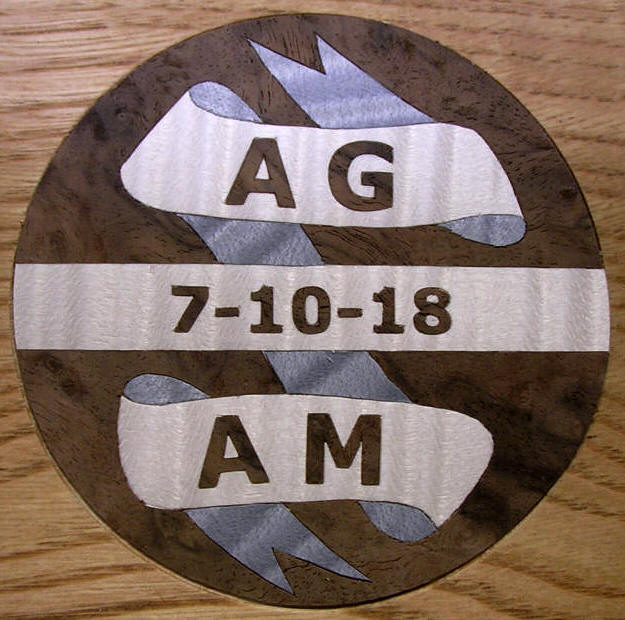 initials and date inlay