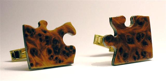 cufflinks shaped like jigsaw puzzle pieces