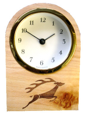 Clock with marquetry